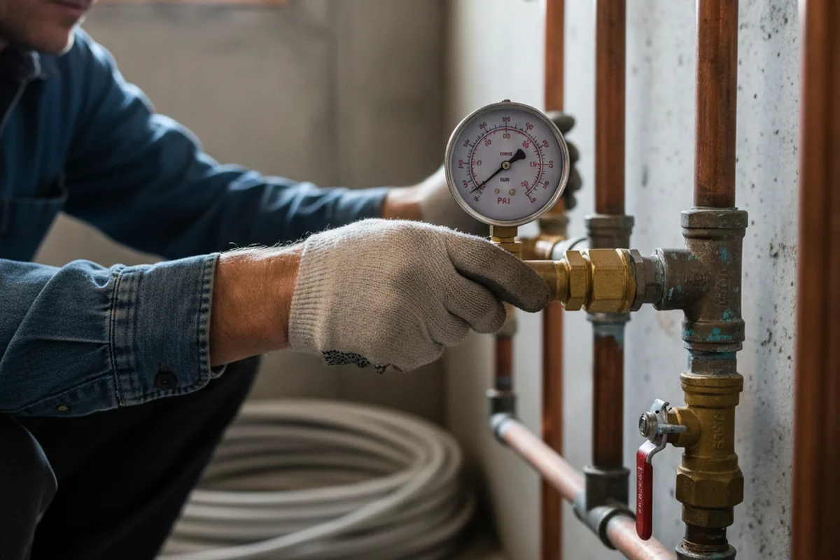 Pressure testing a repaired line during Water Line Repair in Winnsboro